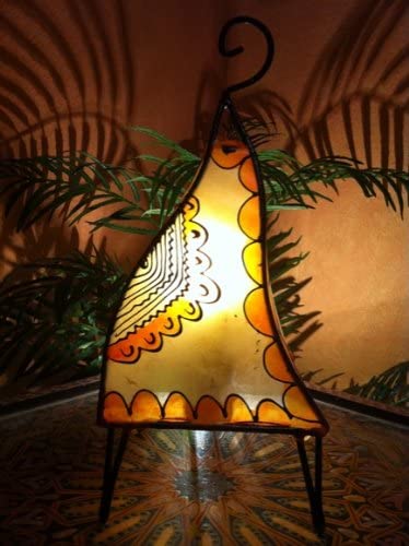 Marokkanische Stehlampe 38cm Orange/Natur