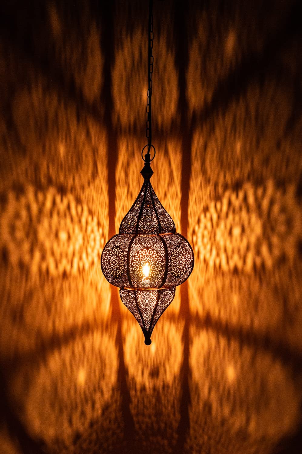 Orientalische Indische Deckenlampe Schwarz