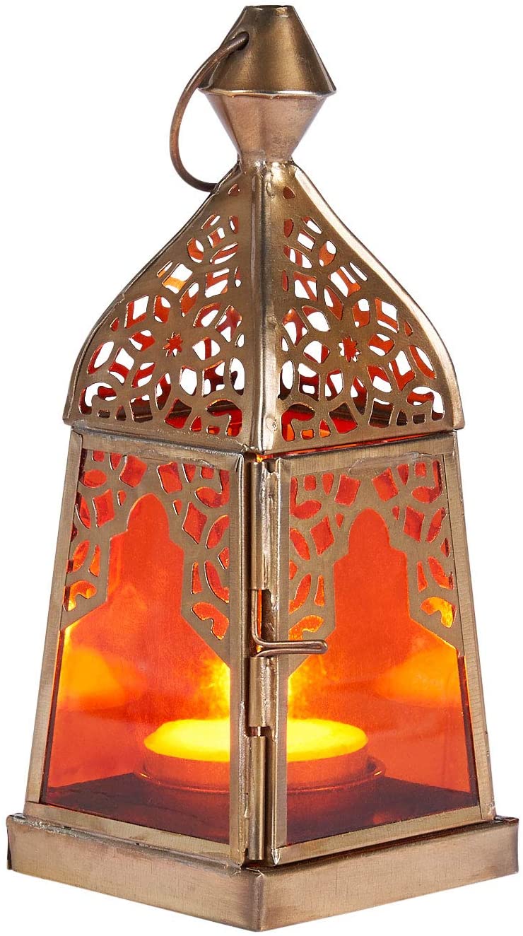 Orientalische Laternen 4 Sex  Windlicht aus Metall & Glas Farben Grün - Blau - Lila - Orange 