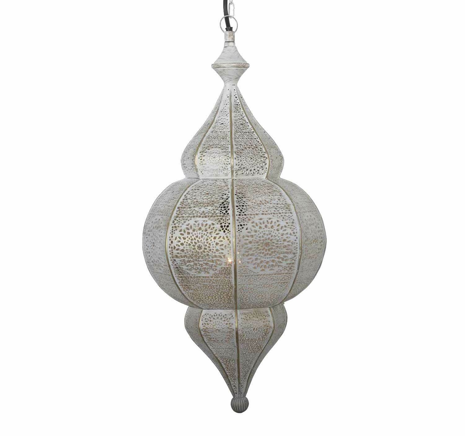 Orientalische Lampe Pendelleuchte Design Farbe Shaby Weiss Gold