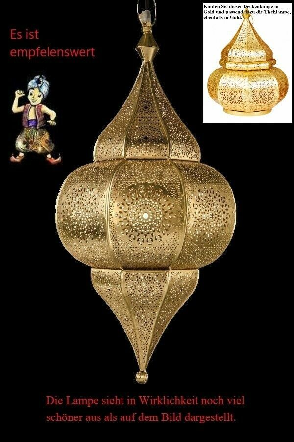 Orientalische Arabische Design Hängeleuchte Gold