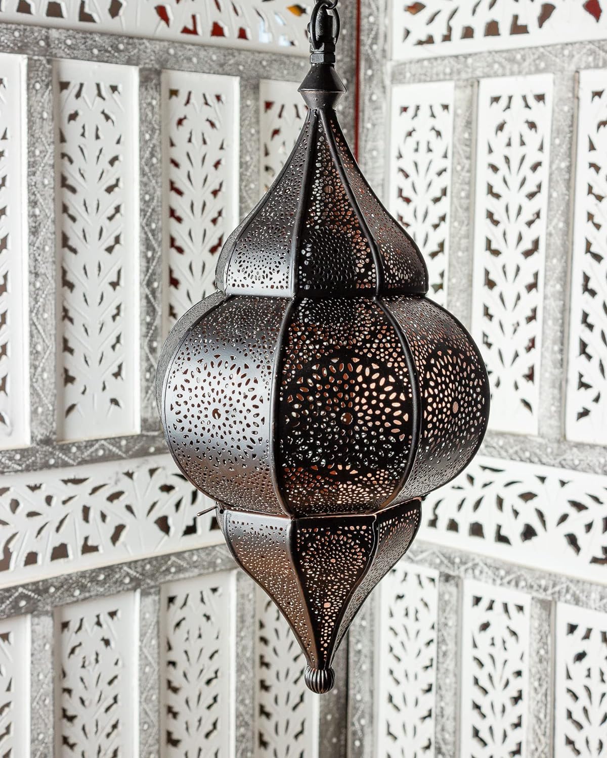 Orientalische Lampe Pendelleuchte Design Deckenlampe.Farbe: Schwarz