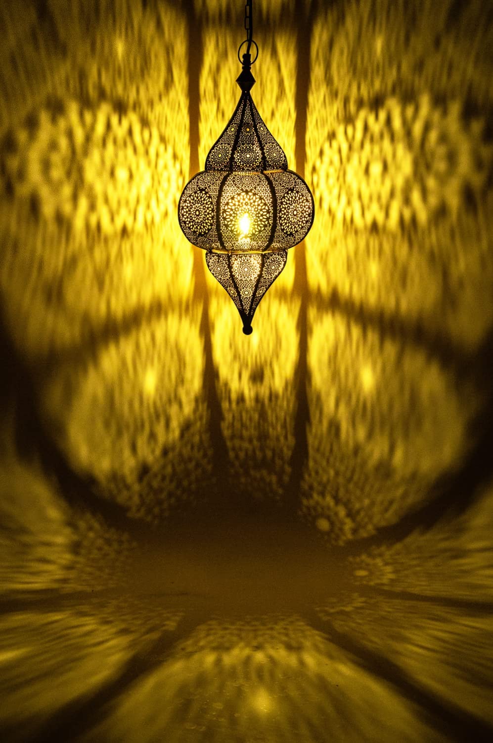 Orientalische Lampe Pendelleuchte Design Deckenlampe Gold