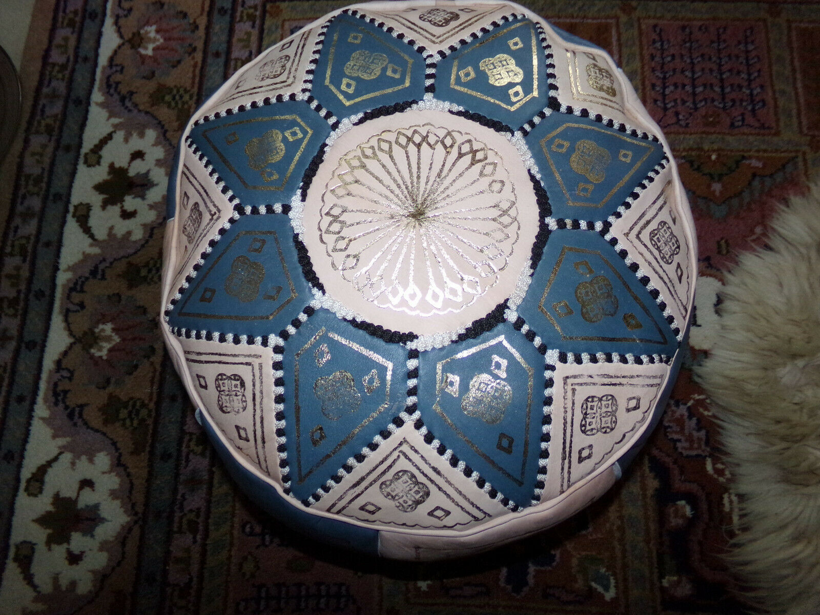 Marokkanische Orientalische Sitzkissen Beige/Türkis