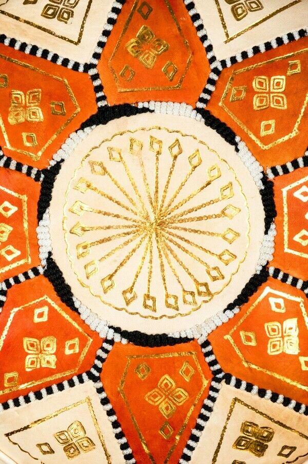 Orientalische Marokkanische Sitzkissen aus echtem Leder inkl. Füllung