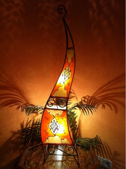 Marokkanische Stehlampe  Lederleuchte 100cm