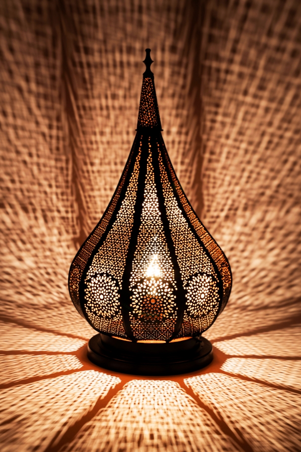 Orientalische, dekorative Wunderschöne Tischlampe schwarz