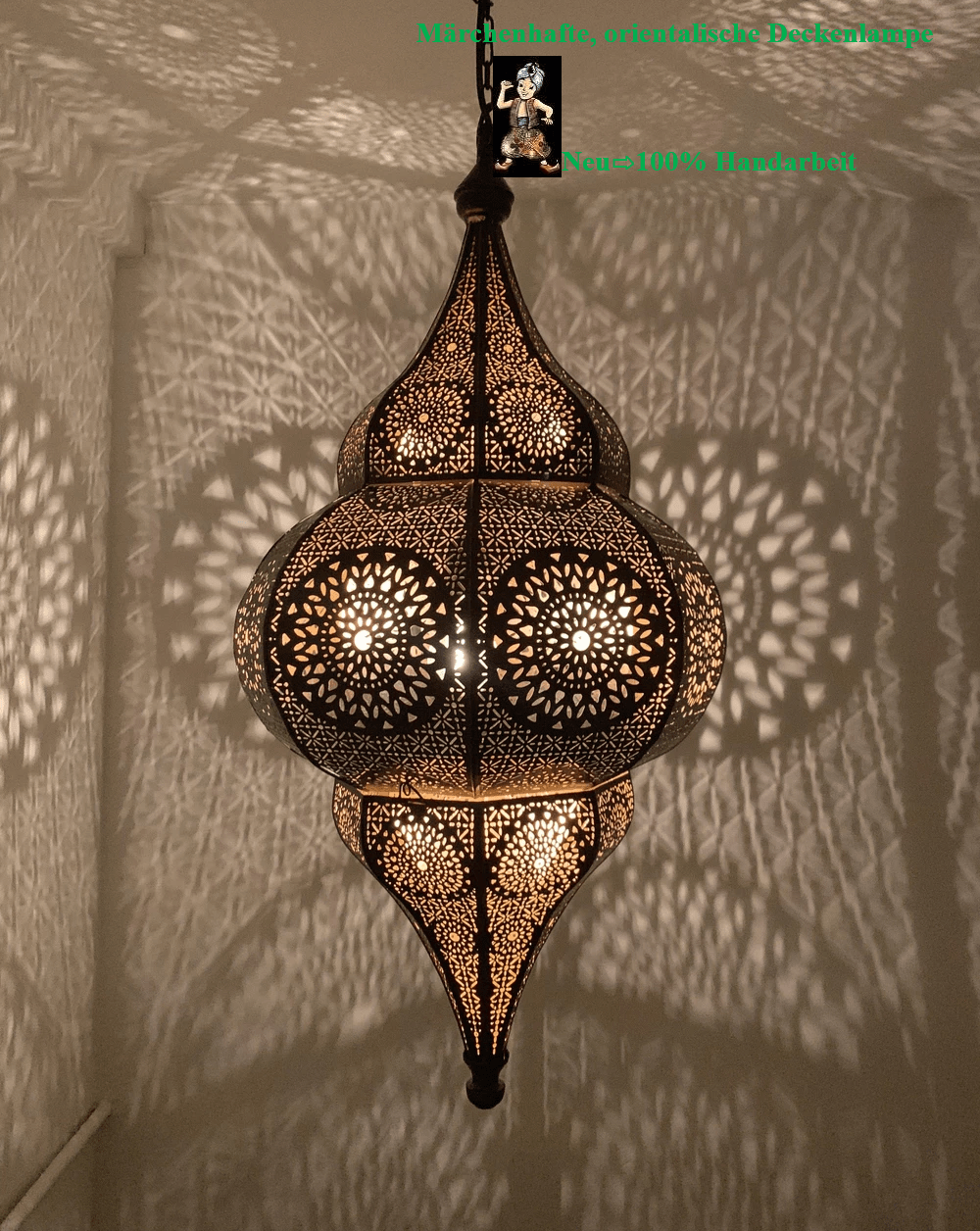 Orientalische Indische Deckenlampe Schwarz