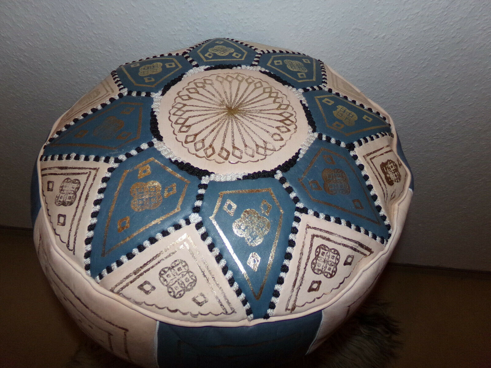 Marokkanische Orientalische Sitzkissen Beige/Türkis