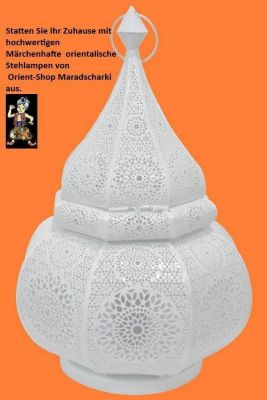 Orientalische Tischleuchte Handarbeit, weiss