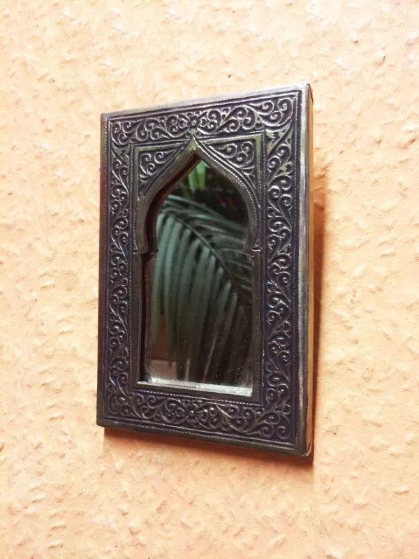 Orientalische marokkanischer Wandspiegel silberfarbig mini  