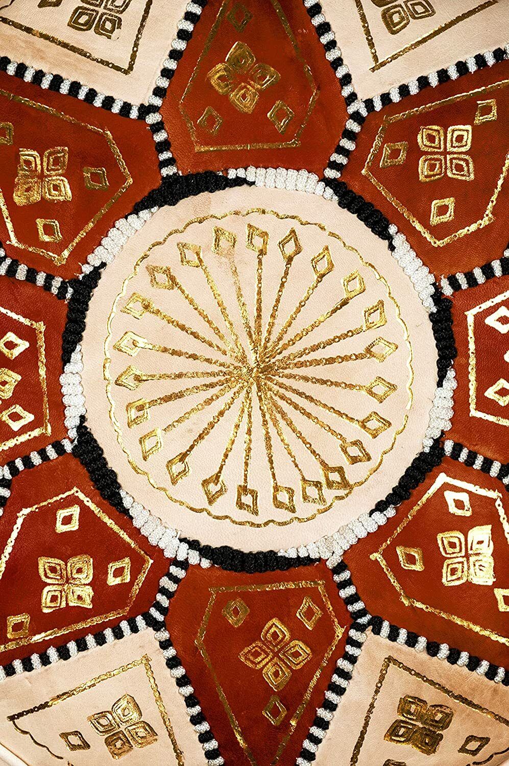 Marokkanisches Orientalisches Sitzkissen aus echtem Leder 