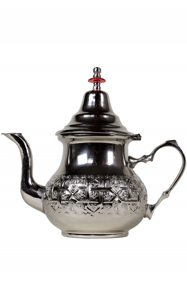 Orientalische Teekanne Mittel silberfarbig