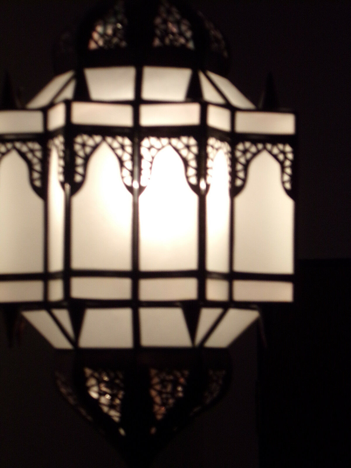 Orientalische Marokkanische Hängeleuchte Deckenlampe  Glasfarbe : Weiss 