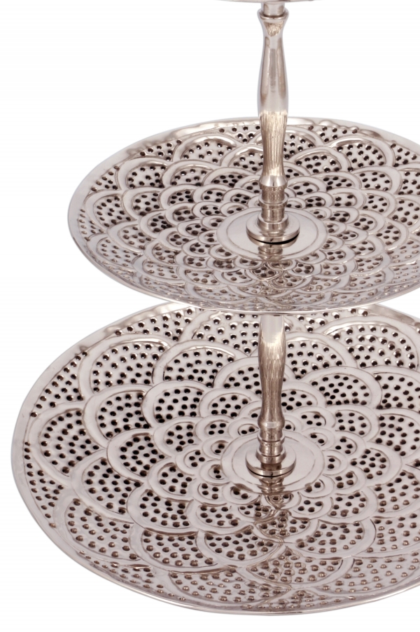 Orientalische Etagere Cupcake Ständer Silber – 51 x 31cm