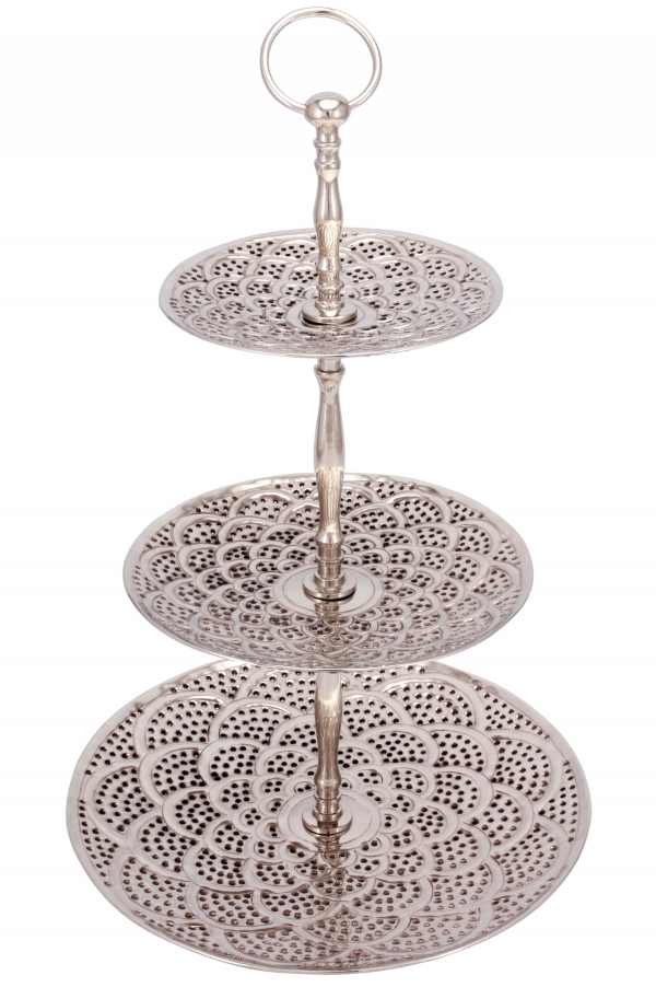 Orientalische Etagere Cupcake Ständer Silber – 51 x 31cm