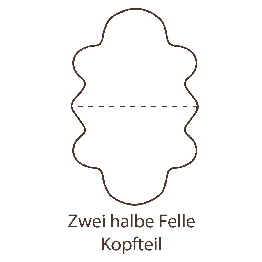 Australische Lammfelle gefertigt aus zwei halben Fellen (Kopfstücke) - naturweiß 