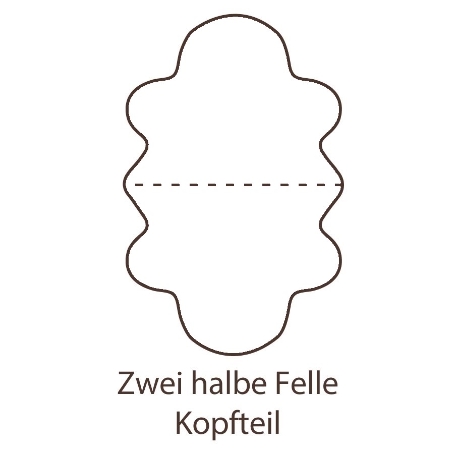 Lammfelle gefertigt aus zwei halben Fellen (Kopfstücke) - naturweiß 