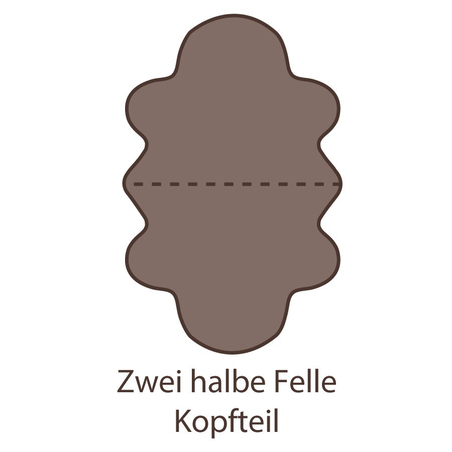 Australische Lammfelle gefertigt aus zwei halben Fellen (Kopfstücke) - naturweiß 