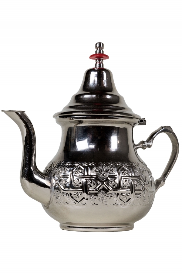 Orientalische Teekanne Mittel silberfarbig