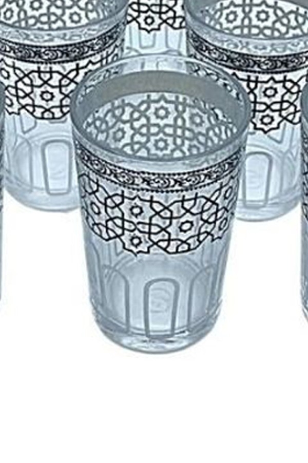 Marokkanische 6x-Set Teegläser Silber