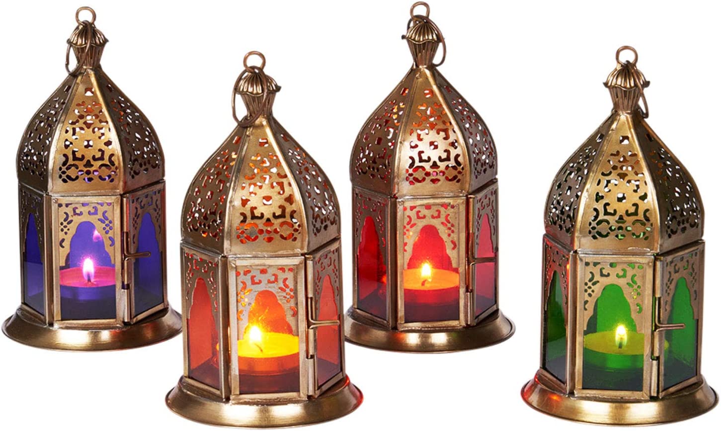 4er SET Orientalische  Laterne Windlicht 